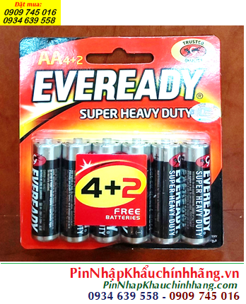 Eveready 1215BP6, Pin AA 1.5v Eveready 1215BP6 Heavy Duty (Vỉ 6 viên)